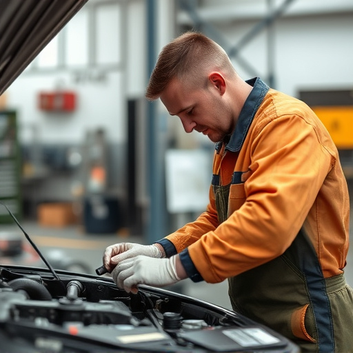 auto technician working