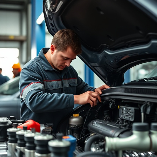 auto technician working