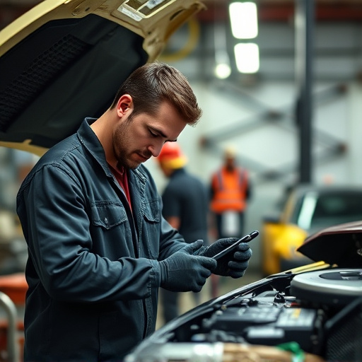 auto technician working