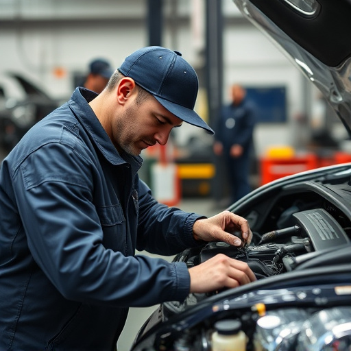auto technician working