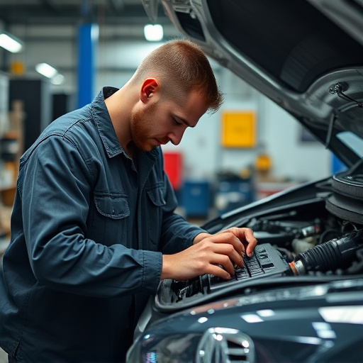 auto technician working