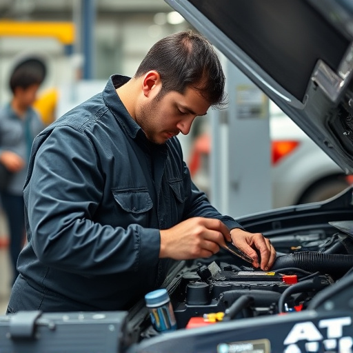 auto technician working