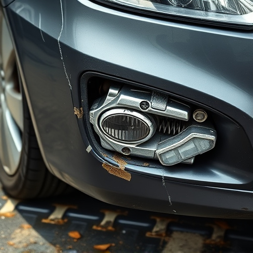 damaged car bumper