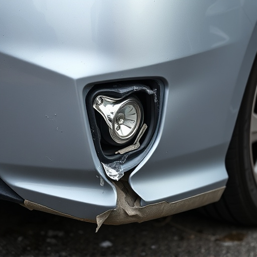 damaged car bumper