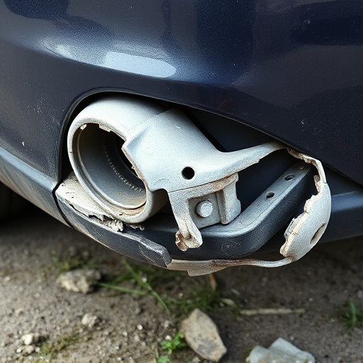 damaged car bumper