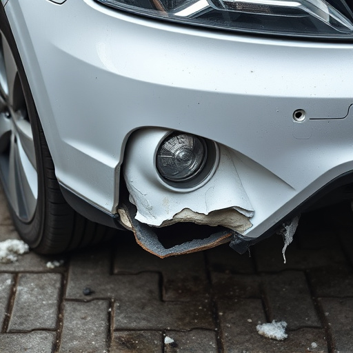 damaged car bumper