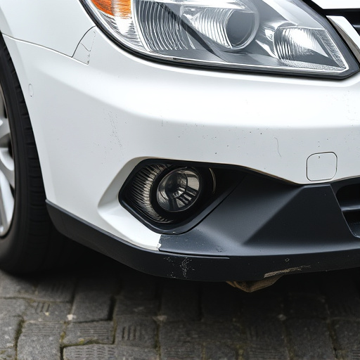 damaged car bumper