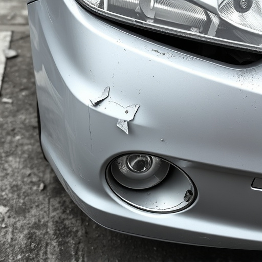 damaged car bumper