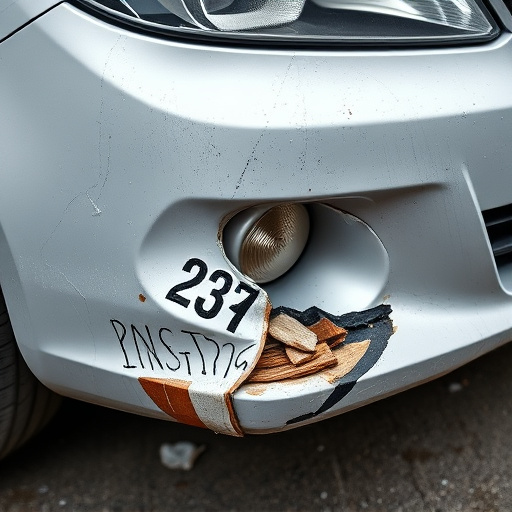 damaged car bumper