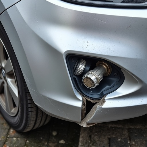 damaged car bumper