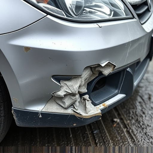 damaged car bumper
