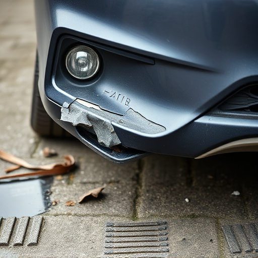 damaged car bumper