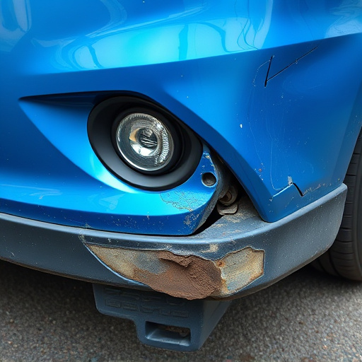 damaged car bumper