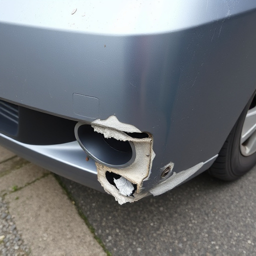 damaged car bumper