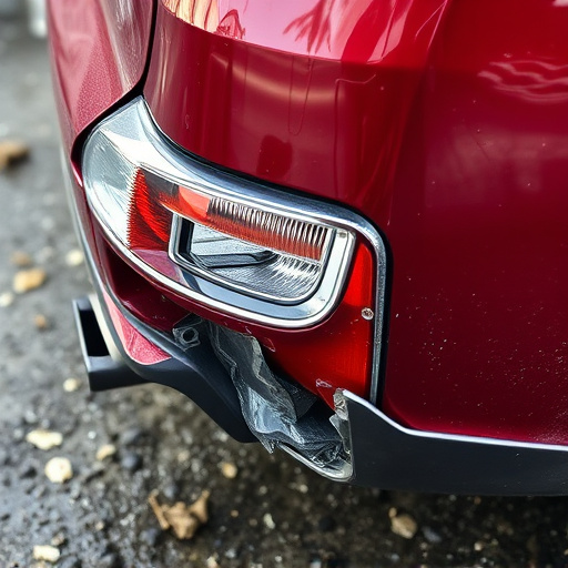 damaged car bumper