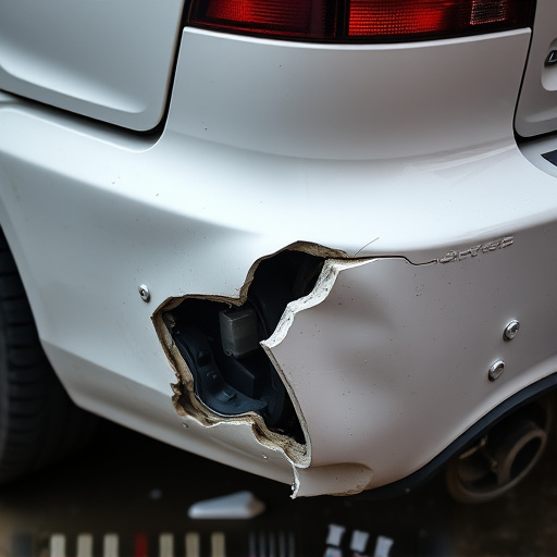 damaged car bumper