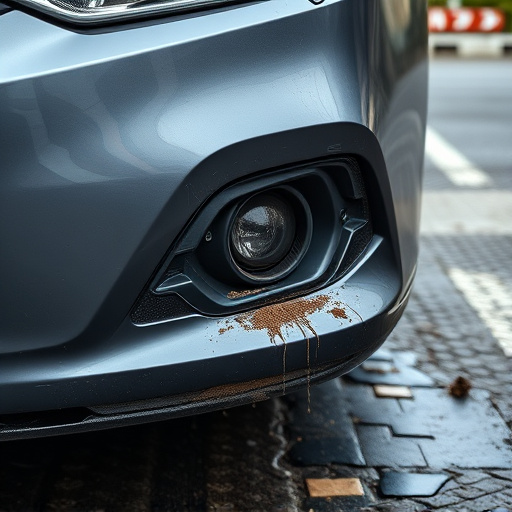 damaged car bumper