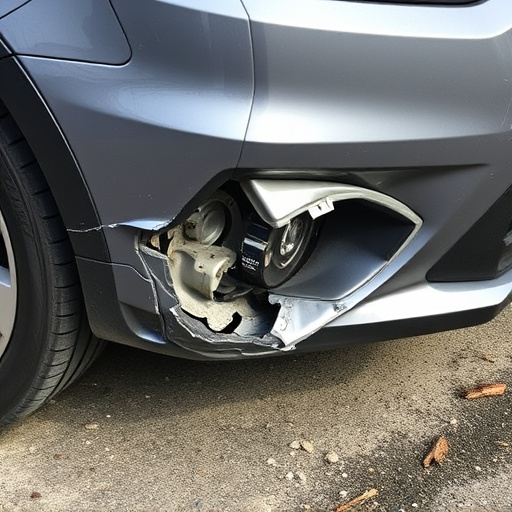 damaged car bumper