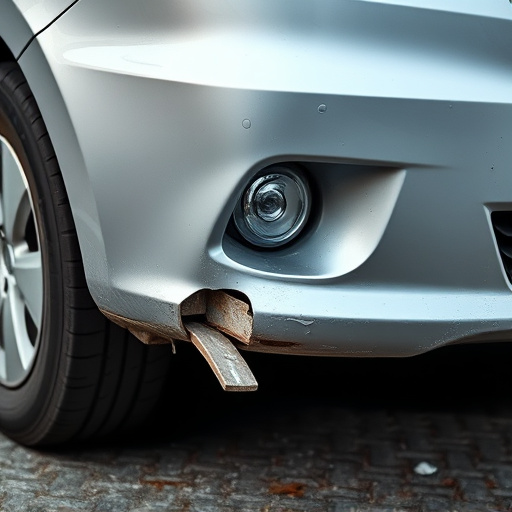 damaged car bumper