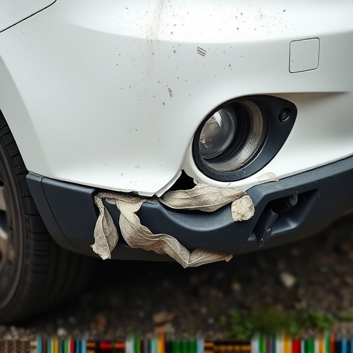 damaged car bumper