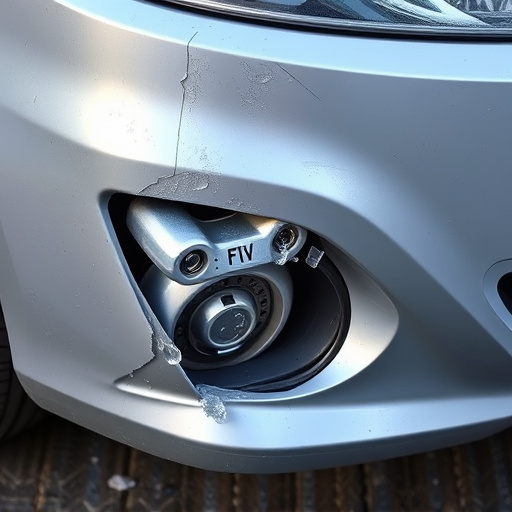 damaged car bumper