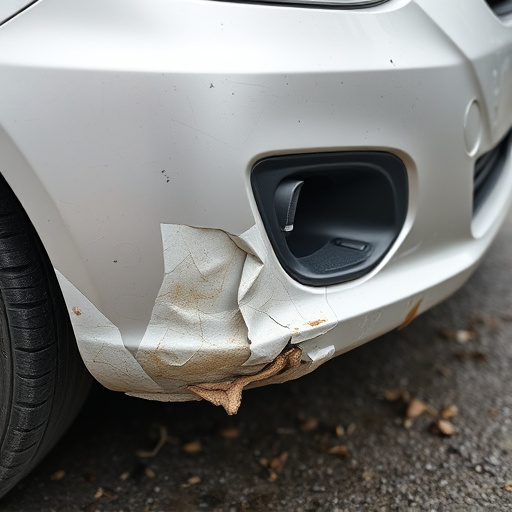damaged car bumper