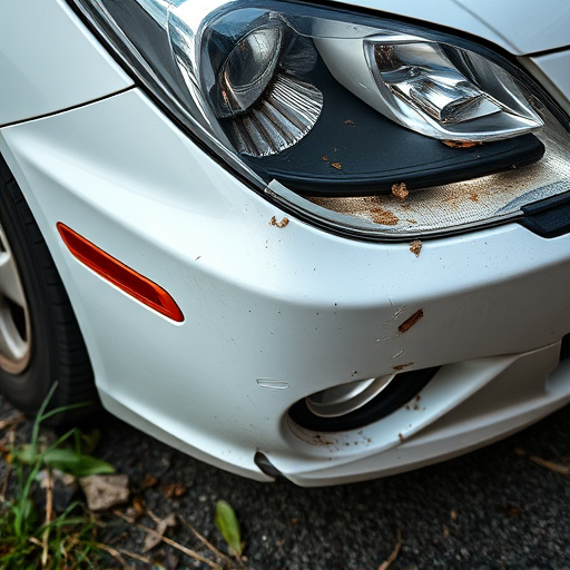 damaged car bumper