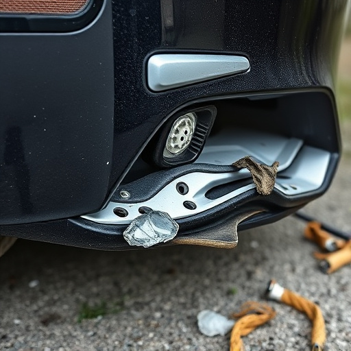 damaged car bumper