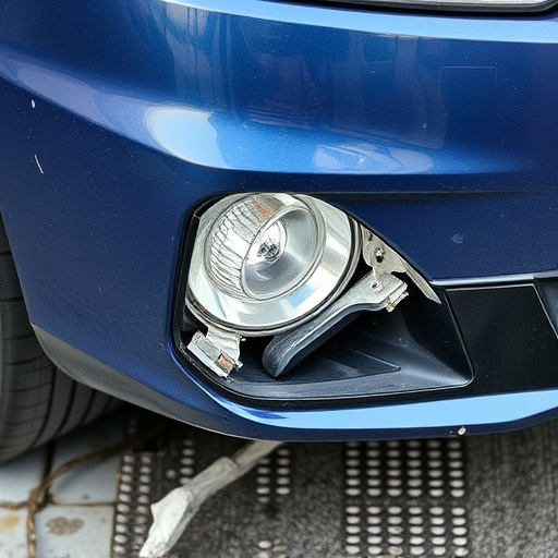damaged car bumper