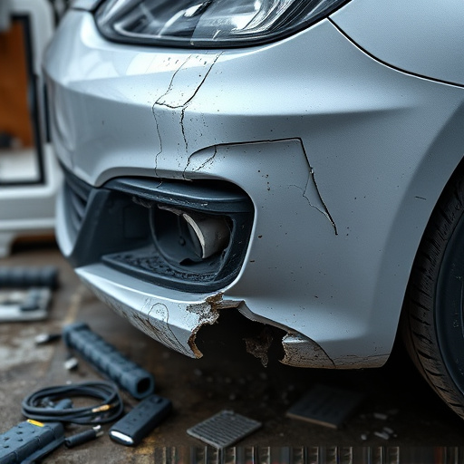 damaged car bumper
