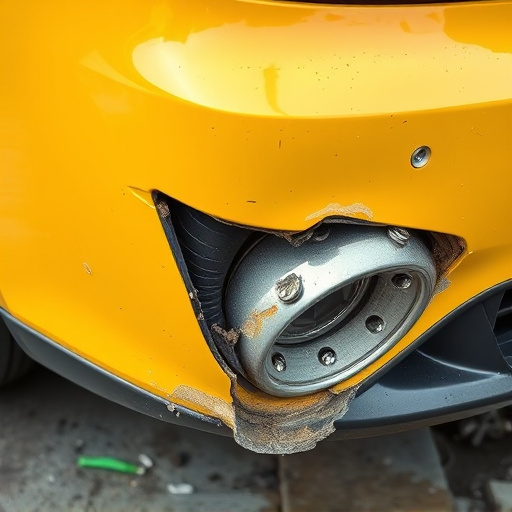 damaged car bumper