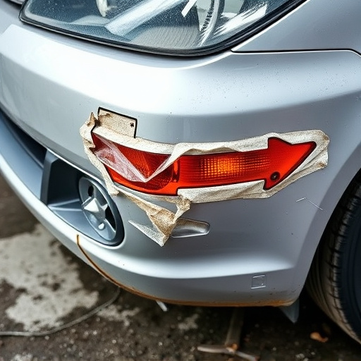 damaged car bumper