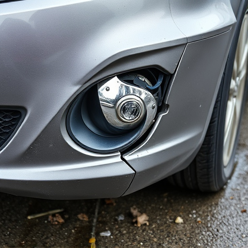 damaged car bumper