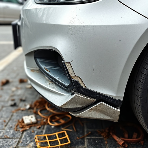 damaged car bumper