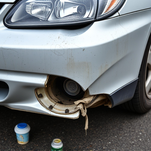 damaged car bumper