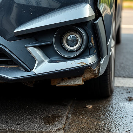 damaged car bumper