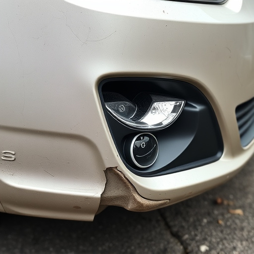 damaged car bumper