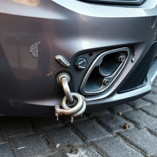 damaged car bumper