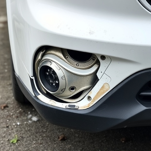damaged car bumper
