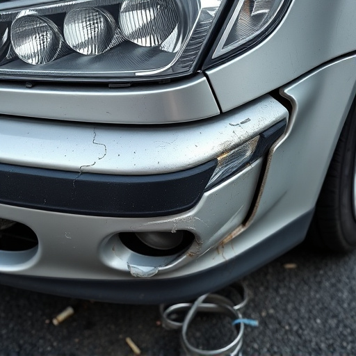 damaged car bumper