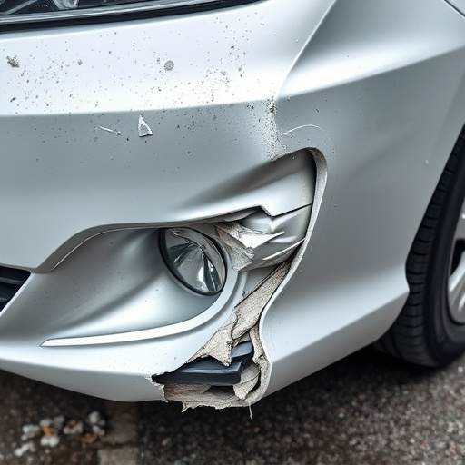 damaged car bumper