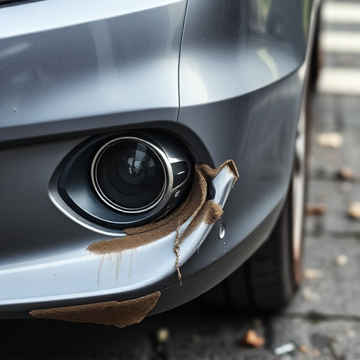 damaged car bumper