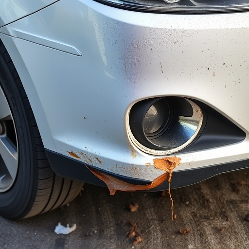 damaged car bumper