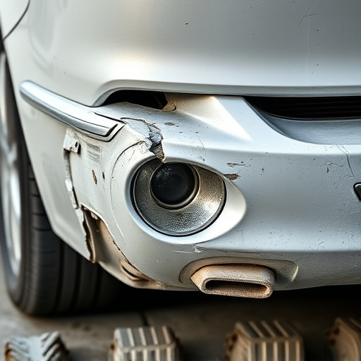 damaged car bumper