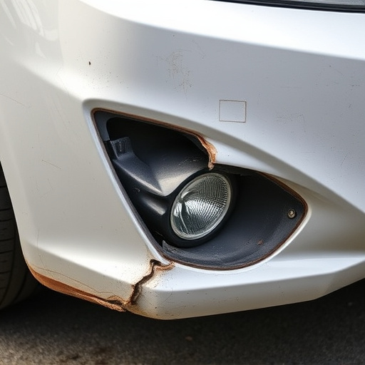 damaged car bumper