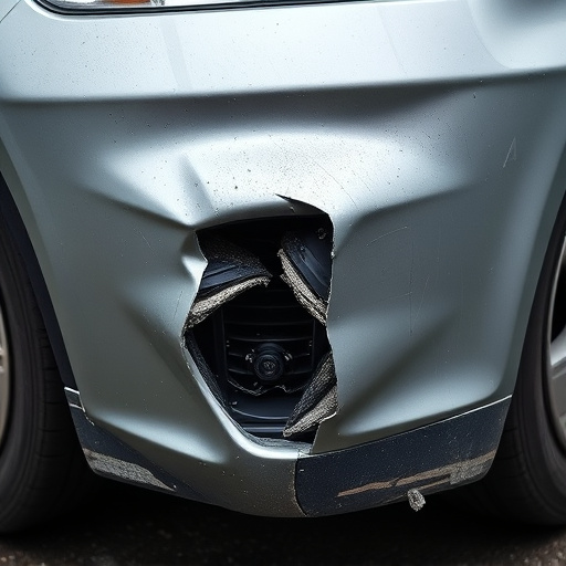 damaged car bumper