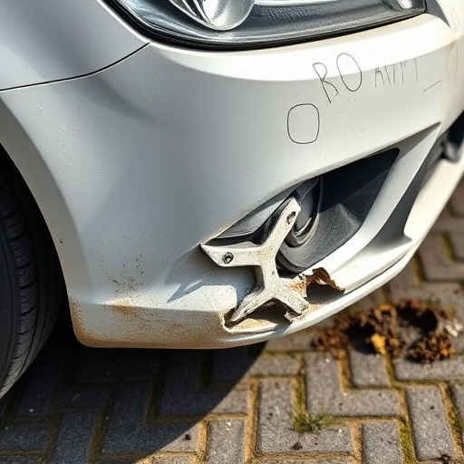 damaged car bumper