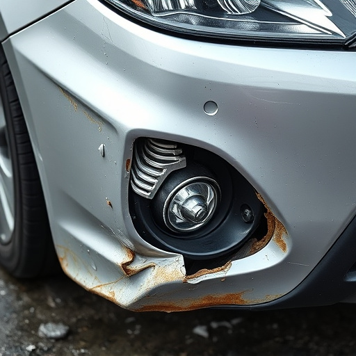 damaged car bumper