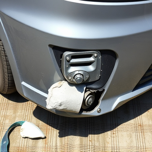 damaged car bumper
