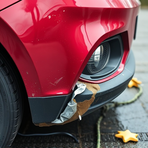 damaged car bumper